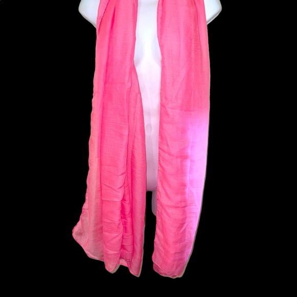 HOT PINK LONG COTTON SCARF BY THE FLAWSOME WOMAN - Picture 3 of 4